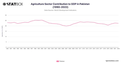 Agriculture Sector Contribution to GDP in Pakistan (1990-2022)