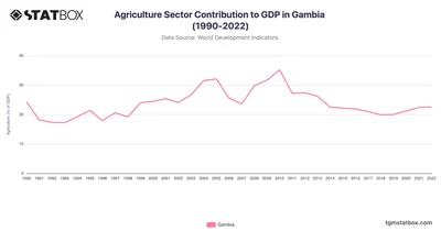 Agriculture Sector Contribution to GDP in Gambia (1990-2022)