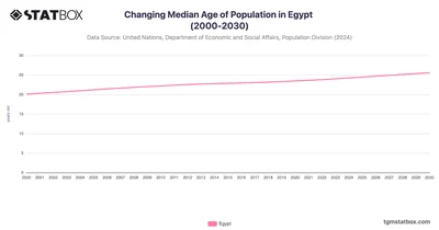 Changing Median Age of Population in Egypt (2000-2030)