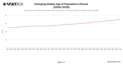 Changing Median Age of Population in Brunei (2000-2030)