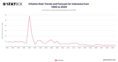 Inflation Rate Trends and Forecast for Indonesia from 1990 to 2029