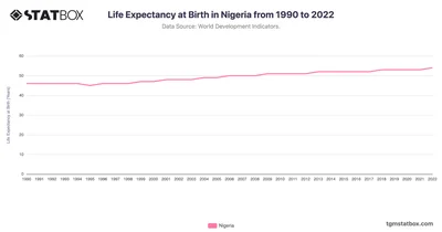 Life Expectancy at Birth in Nigeria from 1990 to 2022