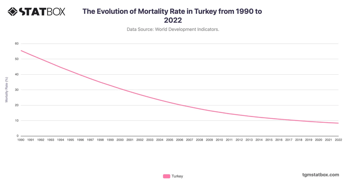 The Evolution of Mortality Rate in Turkey from 1990 to 2022