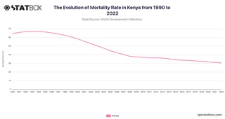 The Evolution of Mortality Rate in Kenya from 1990 to 2022