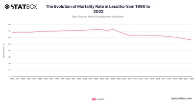 The Evolution of Mortality Rate in Lesotho from 1990 to 2022