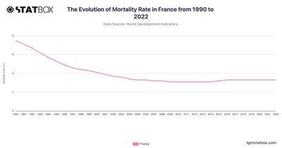 The Evolution of Mortality Rate in France from 1990 to 2022