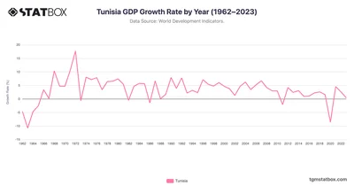 Tunisia GDP Growth Rate by Year (1962–2023)