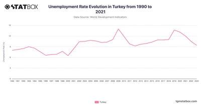 Unemployment Rate Evolution in Turkey from 1990 to 2021
