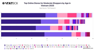 Top Online Stores for Moderate Shoppers by Age in Vietnam 2025