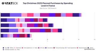 Top Christmas 2025 Planned Purchases by Spending Level in France