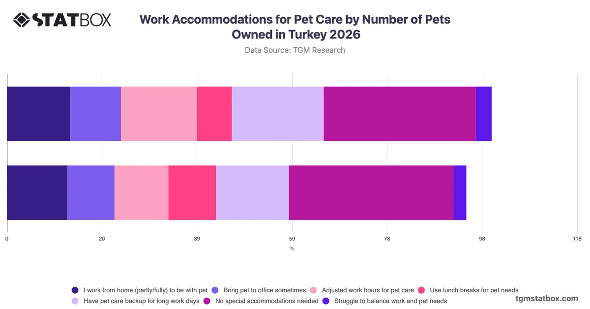 Work Accommodations for Pet Care by Number of Pets Owned in Turkey 2026