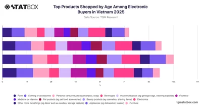 Top Products Shopped by Age Among Electronic Buyers in Vietnam 2025