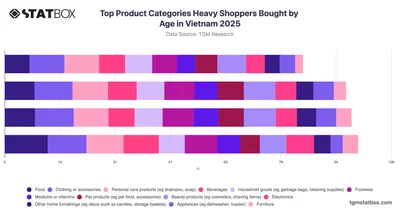 Top Product Categories Heavy Shoppers Bought by Age in Vietnam 2025